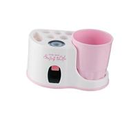 Beaupretty Distributore Dentifricio da Parete Bianco con Porta Spazzolino Integrato Supporto Compatto e Montaggio Senza Design Semplice e Materiale Resistente per Bagno e Cucina