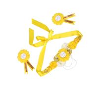 Beaupretty Fascia e Corsage per Shower Design Floreale Giallo e Traspirante Accessori Coordinati per Foto Maternità Papà in Arrivo