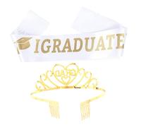 Beaupretty Fascia in Raso e Di Cristallo Per Laurea Accessori Per Feste Tiara Per Laureati Decorazioni Eleganti