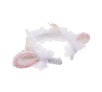Beaupretty fascia lolita fascia per orecchie di agnello fascia cosplay di pecora oggetto di scena cosplay unico Fascia per carnevale accessorio per decorazioni in costume tessuto Beige