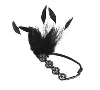Beaupretty fascia per capelli in piume per banchetto fascia per il tè Accessorio per capelli Carnival Prop del copricapo Chiesa del carnevale strass Black