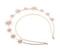 Beaupretty Fascia Sposa Doppio con Stella Sei Punte Accessorio Donna per Matrimonio Party Retrò e Foto Premaman Cerchietto Elegante Rosé