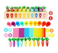 Beaupretty Giocattoli Montessori per Ordinare Set Giocattoli Colorati in Legno per Bambini attività Educative per Sviluppo delle capacità Motorie e dei Colori