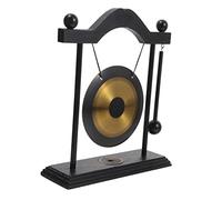 Beaupretty Gong da Tavolo in Ottone e Legno Decorazione Desktop Resistente e Stabile Feng Shui per Arredamento Moderno e Meditazione Compatte Salvaspazio
