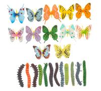 Beaupretty Insetti in Plastica Realistici per Farfalle e Bruchi Miniatura per Gioco Educativo Montessori Figure Animali per Apprendimento Cognitivo e Decorazioni Halloween