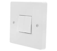 Beaupretty Interruttore Doppio a 13a Design Minimalista in Plastica Bianca, Doppio Interruttore Elegante per Casa e Ufficio, Compatibile Frigorifero e Lavatrice