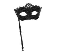 Beaupretty Maschera Di Pizzo Con Bastoncino Maschera Da Pipistrello Da Donna Su Un Bastoncino Da Ballo Di Fine Anno Da Ballo Con Manico Veneziana