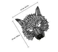 Beaupretty Maschera Mannaro Mezza Faccia Wolf Mask Cosplay Elastico Unisex Halloween Costume Accessorio per Feste e Recite