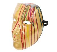 Beaupretty Maschera Veneziana Completa per Uomo in Plastica Oro Design Antico Dipinto, Materiale Confortevole per Feste in Maschera e Carnevale per Adulti