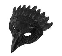Beaupretty mascherata da corvo maschera a bocca di corvo Maschera per uccelli maschere di Halloween per adulti maschere di uccelli per adulti crow mask women PU Black
