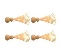Beaupretty Massaggiatore Manuale per Testa 4 Pezzi Manico in Bambù, Pettine per Massaggio Rilassante e Delicato sulla Pelle, per Studio e Viaggio