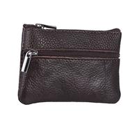 Beaupretty Mini Portamonete Pelle Marrone con Zip Borsetta Compatta per Monete Banconote e Ricevute Tasca Salvaspazio per Donna per Uso Quotidiano e Piccoli Oggetti