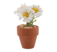Beaupretty Miniatura Casa Decorativa con Margherita Artificiale con Vaso in Terracotta Accessorio per Dollhouse per Fotografia e Spazi Design per Decorazioni