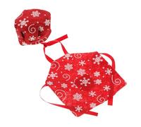 Beaupretty Miniature Grembiule e Cappello Chef per Natale Accessorio Decorativo Festivo per Casa delle Scene Natalizie Rosso con Fiocchi