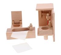 Beaupretty Mobili da Bagno Legno per Casa delle Bambole Miniatura Decorativa con Vasca Wc e Lavabo Accessori Sicuri e Realistici per Arredare Ambienti Miniatura