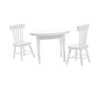 Beaupretty Mobili Miniature Casa delle Bambole in Legno Bianco Tavolo e Sedie per Cucina e Sala da Pranzo Accessori Resistenti e Compatibili per Casa Bambole