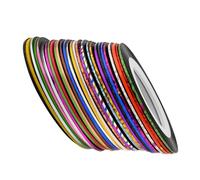 Beaupretty Nastro Adesivo Per Unghie Fai Da Te 30 Pezzi 1 Mm Larghezza Linee Dorate e Argento Per Manicure Gel Acrilico Smalto Uso Professionale e Domestico Decorazione Unghie Mani Piedi