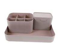 Beaupretty Organizer per Scrivania in Rosa Grigio Multiuso con Vassoio e Portapenne Organizer per Strumenti Nail Art e Cosmetici Ampia Capacità per Ufficio e Tavolo Trucco