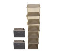 Beaupretty Organizzatore Appendibile per Armadio Non Tessuto Beige 6 Ripiani Robusti e Scomparti Separati per Massimizzare lo Spazio in Lavanderia e Ingresso