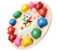 Beaupretty Orologio Giocattolo in Legno a Forma di Animale Puzzle di Forme Educativo per Ragazzo Ragazza da Anni per Imparare Riconoscere