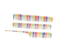 Beaupretty Pettine Da Parrucchiere in Plastica Set Da 3 Pezzi Arcobaleno Per Lo Styling Chioma, Denti Lisci e Rotondi, Antistatico e Flessibile, Adatto a Tutti i Tipi Di Chioma e Viaggi