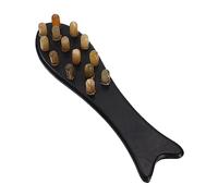 Beaupretty Pettine in Corno Di Bue Massaggiatore Per Cuoio Capelluto a Denti Larghi Strumento Antistatico Per Raschiare e Massaggiare Per Trattamenti Di e Dei Chioma