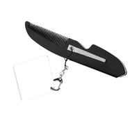 Beaupretty Pettine per Baffi Pieghevole Pettine Tascabile a Denti Fini Spazzola per Barba Portatile per Uomo Set di Specchietti Portachiavi Pieghevoli da Viaggio