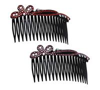 Beaupretty Pettine per capelli con strass,2 pezzi Plastica pettini per capelli in plastica antiscivolo per donna