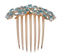 Beaupretty Pettine per Capelli da Sposa Vintage Inserto per Capelli in Cristallo di Strass Pettine per Capelli Oro Accessori per Capelli da Sposa (Blu)