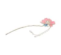 Beaupretty Pieno Di Smalto Peony Hairpin Forcina Per Cinese Pins a Forma Di up a Forma Di a Forma Di Bastoncini Per in Stile Cinese Updo Perni Chignon Metallo Rosa
