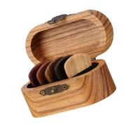 Beaupretty Plettri per Chitarra in Legno con Scatola Porta Plettri Compatta e Divisa Custodia Portatile per Accessori Chitarra Acustica ed Elettrica per Viaggi e Diverse Tecniche Suono