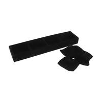 Beaupretty Portagioielli e Organizer per Orologi in Velluto Nero, Scatola Porta Braccialetti 4 Scomparti, Espositore Compatto e Resistente per Gioielli da Casa e Viaggio