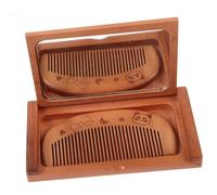 Beaupretty Portatile Con Pettine Legno Specchietto Rettangolare Compatto Per e Acconciature Viaggio Facile Trasportare e Utilizzare