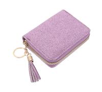 Beaupretty Pu con Glitter e Charms per Donne, Grande Capacità con Chiave da Collo per Carte e Contanti