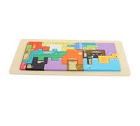 Beaupretty Puzzle Animali in Legno Cartoon Portatile Giocattolo Educativo Interattivo per Sviluppo Coordinazione Occhio-mano e Abilità Motorie Puzzle Animali per Viaggi e Apprendimento