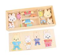 Beaupretty Puzzle in Legno Educativo Animali con Cambio Vestiti per Gioco Cartone Animato per Coordinazione Mano-occhio e Creatività Regalo Divertente per Ragazzi e Ragazze