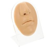 Beaupretty Riproduzione Facciale in Silicone Per Pratica Piercing, Parte Del Corpo Flessibile Naso e Bocca Finti Con Supporto, Espositore Didattico Compatto Per Allenamento Professionale Al Piercing