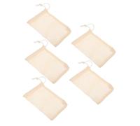 Beaupretty Sacchetto di Sapone Schiumogeno in Sisal Naturale, Set 5 Pezzi, Sacchetto Esfoliante Piccolo con Coulisse, Porta Sapone da Viaggio per Pulizia Viso e Corpo, Beige