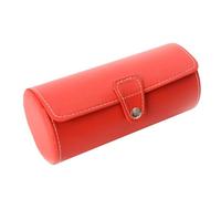 Beaupretty Scatola Porta Orologi e Gioielli Cilindrica Portatile in Pu Rosso Organizer Da Viaggio Per Custodia Orologi Portaorecchini e Accessori Da Scrivania