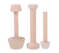 Beaupretty Set 3 Stampi in Legno per Crostate Doppio Lato, Utensili per Mini Tartellette e Dolci Fatti in Casa, Accessori Cucina per Regali e Uso Quotidiano