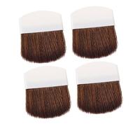 Beaupretty Set 4 Pennelli per Trucco Blush da Donna in Cavallino e Plastica, Facile da Impugnare e Uso Prolungato, Mini Pennelli per Viso e Cipria Bianco