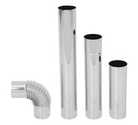 Beaupretty Set 4 Pezzi Tubi Scarico in Acciaio Inox 6cm con Gomito e Tubi Diritti per Canna Fumaria Stufa Pellet, Accessori per Caminetti ad Alta Resistenza al Calore e Ventilazione Interna