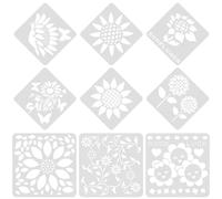 Beaupretty Set 9 Stencil Decorativi Riutilizzabili a Forma di Girasole per Pittura su Legno, Pareti e Tessuti, Modelli Traforati per Decorazioni Fai da Te in Ambienti Domestici e Artigianato