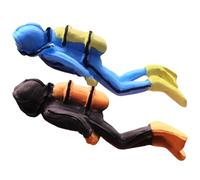 Beaupretty Set da 2 Statuette Subacquei in Resina Blu e Marrone, Ornamenti Decorativi per Acquario e Paesaggio Simulato, Personaggi Nuotatori Sicuri e Resistenti per Decorazione Casa e Gioco