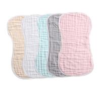 Beaupretty Set di 5 Panni per Il Ruttino del Bambino Confezione da 5 in Cotone per Il Ruttino del Bambino per Il Singhiozzo dei Neonati Morbidi Asciugamani Assorbenti per La Saliva per Uso Ed Esterno