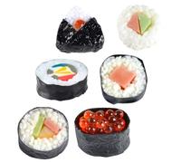 Beaupretty Set di 6 Pezzi di Sushi Artificiale in PVC Realistico Oggetti di Scena per Fotografia e Decorazione Cucina Cibo Giapponese Artificiale per Esposizione e Giochi di Finzione