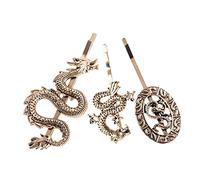 Beaupretty Set Di Forcine Per A Forma Di Drago in Stile Gotico - 6 Pezzi Punk Bobby Fermaglio Per Forcine in Metallo Per Donne