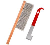 Beaupretty Set di Strumenti per Apicoltura Spazzola per Arnia e Attrezzo a J in Legno e Ferro, Pratico e Resistente per Apicoltura Tecnica e Pratica