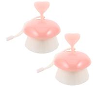 Beaupretty Spazzola Manuale per Viso 2 Pezzi a Forma di Cuore Setole Morbide, Scrub Esfoliante la Pulizia Profonda dei Pori, Massaggio Delicato e Rimozione Trucco, Portatile per Cura