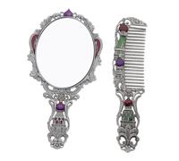 Beaupretty Specchietto con pettine Specchio cosmetico antico Specchio da viaggio Specchi decorativi vintage per donne e ragazze, 2 set